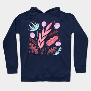 Tropical flower and leaves Hoodie